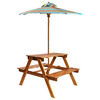 vidaXL Mesa de piquenique com guarda-sol 79x90x60 cm ac&aacute;cia maci&ccedil;a