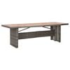 vidaXL Mesa de jardim 240x90x74 cm vime PE e madeira ac&aacute;cia maci&ccedil;a