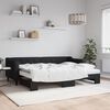 vidaXL Sof&aacute;-cama com gavet&atilde;o e colch&otilde;es 80x200 cm tecido preto