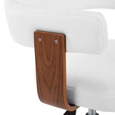 vidaXL Cadeiras jantar 2 pcs madeira curvada e couro artificial branco