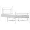 vidaXL Estrutura de cama com cabeceira e p&eacute;s 100x190 cm metal branco