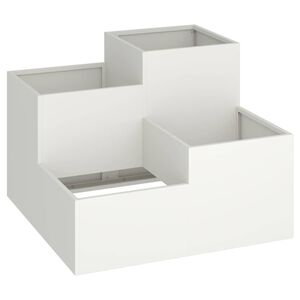 vidaXL Vaso de Jardim Branco 80 x 80 x 60 cm A&ccedil;o