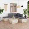 vidaXL 6 pcs conjunto lounge de paletes + almofad&otilde;es madeira de abeto