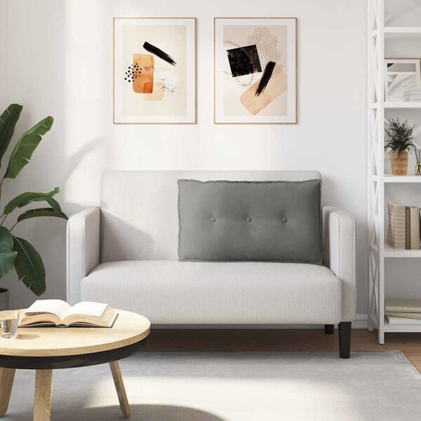 vidaXL Travesseiro para Costas Cinza Escuro 80 x 50 cm