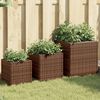 vidaXL Vasos de jardim 3 pcs vime PE castanho