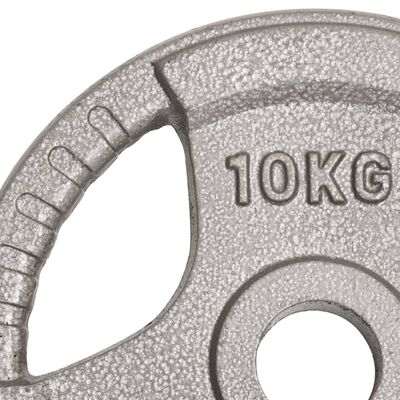 vidaXL Discos de musculação olímpicos 2 pcs 20 kg ferro fundido