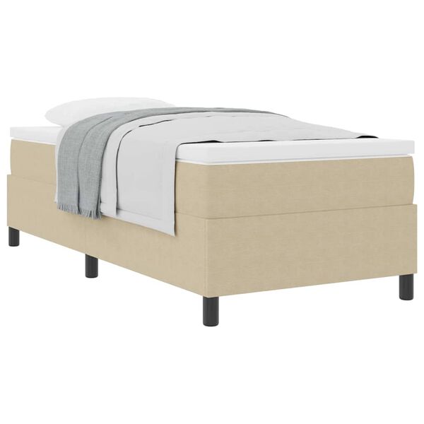 vidaXL Cama Box Cinza Claro e Branco 100 x 200 cm