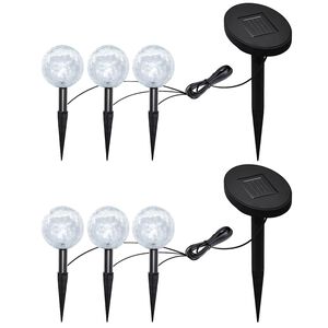 vidaXL Candeeiros de jardim 6 pcs LED com estacas e pain&eacute;is solares
