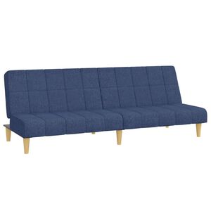 vidaXL Sof&aacute;-cama de 2 lugares tecido azul