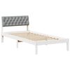 vidaXL Estrutura da cama Branco e cinza claro 90 x 190 cm