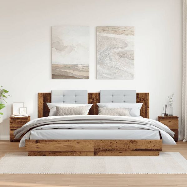 vidaXL Mesas de cabeceira 2pcs 30x30x40cm deriv. madeira madeira velha