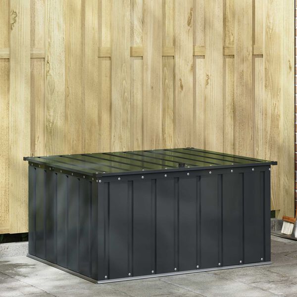 vidaXL Caixa de Armazenamento para Jardim Preto 101 x 82 x 50 cm A&ccedil;o