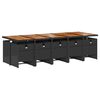 vidaXL 11 pcs conjunto de jantar p/ jardim c/ almofad&otilde;es vime PE preto