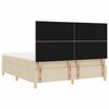 vidaXL Cama Box com colch&atilde;o com cabeceira Creme 180 x 200 cm tecido