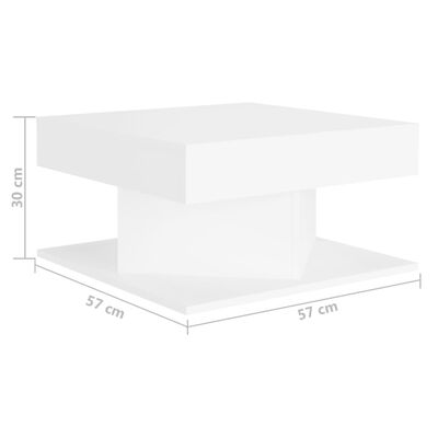 vidaXL Mesa de centro 57x57x30 cm contraplacado branco