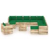 vidaXL 12 pcs conj. lounge jardim c/ almofad&otilde;es madeira impreg. verde