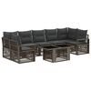 vidaXL Conjunto de Sof&aacute; de Jardim 8 unid. Cinza e Cinza Escuro vime PE