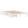 vidaXL Estrutura de cama com gavetas 120x190 cm pinho maci&ccedil;o branco