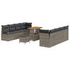 vidaXL Conjunto de Sof&aacute; de Jardim com almofada 11 pcs Cinzeto vime PE