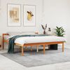 vidaXL Cama para idosos 160x200 cm madeira pinho maci&ccedil;a castanho cera