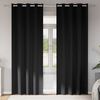 vidaXL Cortinas Blackout com Argolas 2 pcs Preto 260 x 140 cm