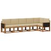 vidaXL Conjunto de Sof&aacute;s para Exterior 6 pcs Natural e Bege Poli&eacute;ster
