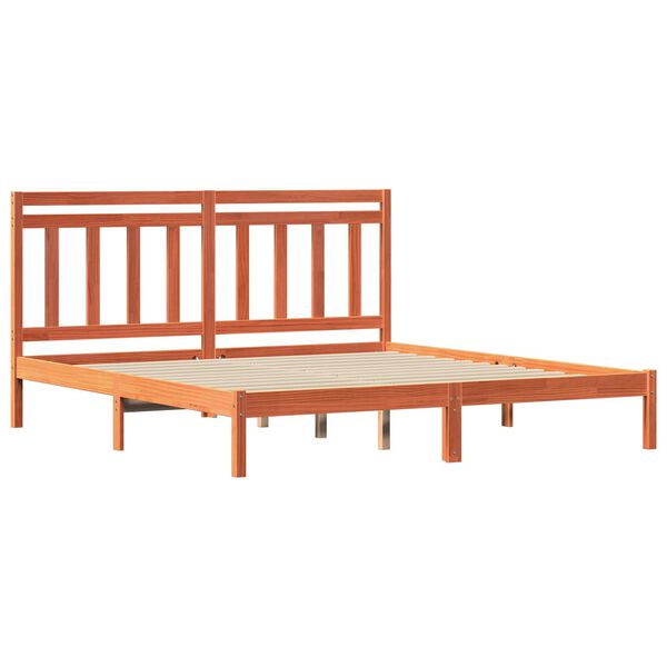 vidaXL Estrutura da Cama Marrom Cera 205,5 x 185,5 x 100 cm
