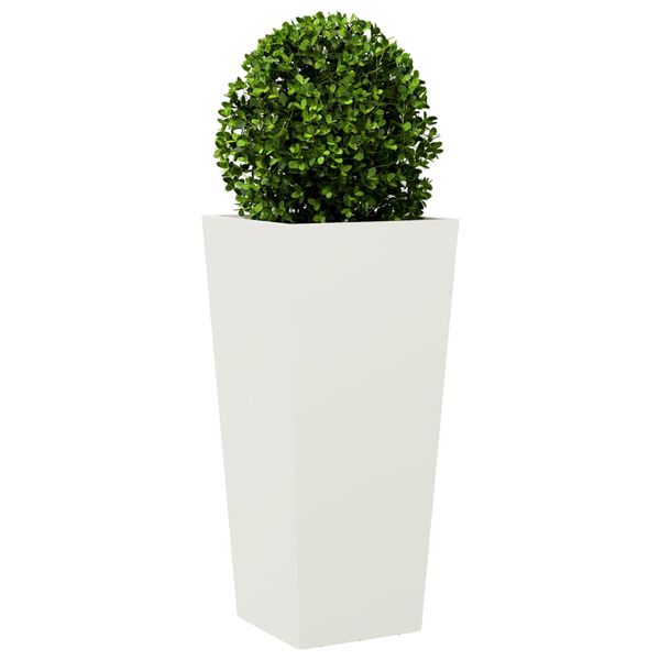 vidaXL Vaso/floreira de jardim 35x35x75 cm a&ccedil;o branco