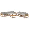 vidaXL Conjunto de Sof&aacute;s para Exterior 9 unid. Natural e Cinza claro