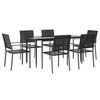 vidaXL 7 pcs conjunto de jantar p/ jardim vime PE e a&ccedil;o