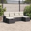 vidaXL 6 pcs conjunto sof&aacute;s de jardim c/ almofad&otilde;es vime PE preto