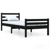 vidaXL Estrutura de cama 100x200 cm madeira maci&ccedil;a preto