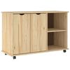 vidaXL Arm&aacute;rio M&oacute;vel com roda Castanho 100 x 39 x 65,5 cm