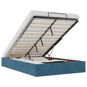 vidaXL Estrutura de cama otomana sem colch&atilde;o 120x200 cm azul escuro