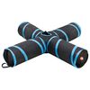 vidaXL T&uacute;nel para gatos 4 vias 132 cm poli&eacute;ster preto e azul