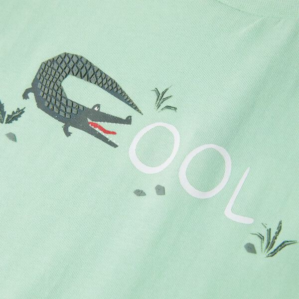T-shirt manga curta para crian&ccedil;a verde-claro 140