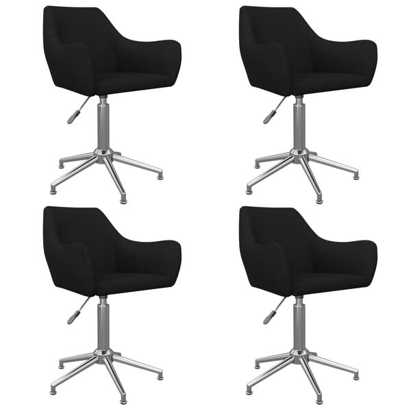 vidaXL Cadeiras de jantar girat&oacute;rias 4 pcs tecido preto