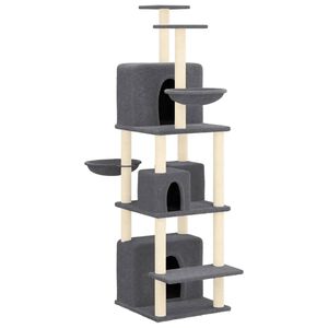 vidaXL &Aacute;rvore p/ gatos c/ postes arranhadores sisal 180cm cinza-escuro