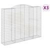 vidaXL Cestos gabi&atilde;o arqueados 3pcs 300x50x220/240cm ferro galvanizado
