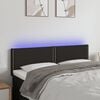 vidaXL Cabeceira de cama c/ luzes LED tecido 144x5x78/88 cm preto