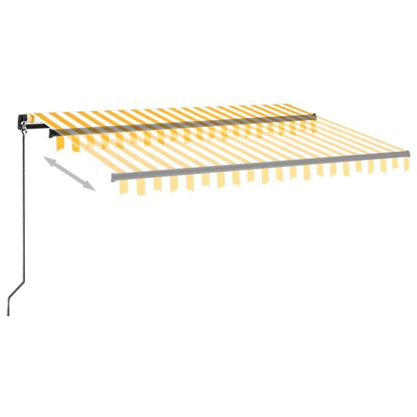 vidaXL Toldo retr&aacute;til manual 350x250 cm amarelo e branco