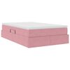 vidaXL Cama com arruma&ccedil;&atilde;o e colch&atilde;o Rosa 120 x 200 cm Veludo