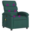 vidaXL Poltrona de massagem reclin&aacute;vel em tecido verde escuro