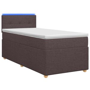 vidaXL Cama box spring com colch&atilde;o Marrom Escuro 80 x 200 cm Tecido