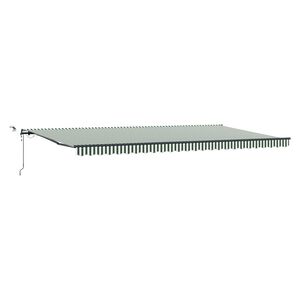 vidaXL Toldo retr&aacute;til Verde e Branco 600 &times; 300 cm Poli&eacute;ster