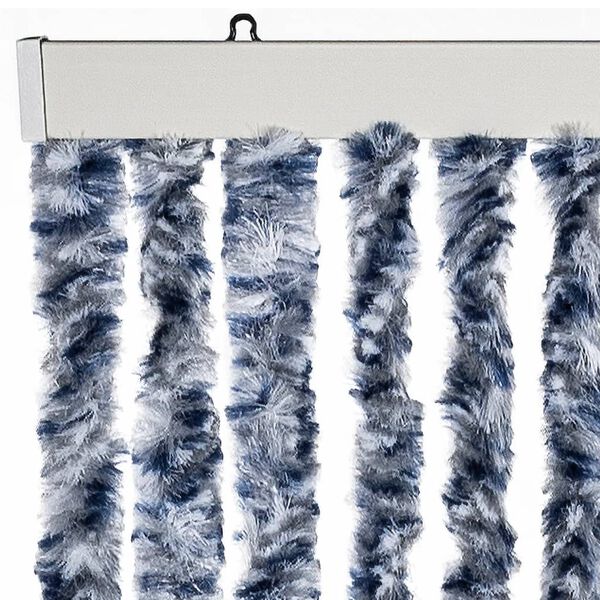 vidaXL Cortina anti-insetos 100x220 cm chenille azul, branco, prateado