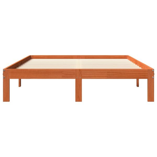 vidaXL Cama sem colch&atilde;o 120x190 cm madeira pinho maci&ccedil;a castanho-mel