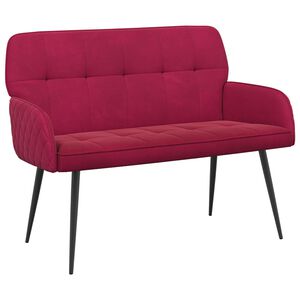 vidaXL Sof&aacute; de 2 lugares com p&eacute;s de metal 2 lugar Vinho Vermelho