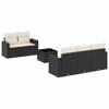 vidaXL 6 pcs conjunto sof&aacute;s de jardim c/ almofad&otilde;es vime PE preto