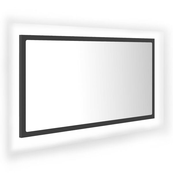 vidaXL Espelho de casa de banho c/ LED 80x8,5x37 cm acr&iacute;lico cinzento